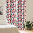thumbnail image 2 of Ambesonne Sugar Skull Curtains, Hearts Flora, Pair of 28"x63", Multicolor, 2 of 5