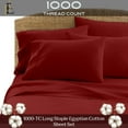 thumbnail image 2 of Twin 6-Piece Sheet Set 1000-Thread Count 100% Pure Organic Cotton, 18" Deep Pockets (1 Flat, 1 Fitted, 4 Pillowcases) - Burgundy, 2 of 7