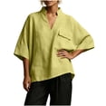 thumbnail image 2 of Neewe 3/4 Length Sleeve Womens Tops Dressy V Neck Collared Shirts Trendy Business Casual Work Blouses Daily Outfits 2026, 2 of 5