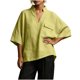 thumbnail image 2 of Neewe 3/4 Length Sleeve Womens Tops Dressy V Neck Collared Shirts Trendy Business Casual Work Blouses Daily Outfits 2026, 2 of 5