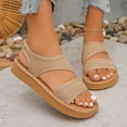 thumbnail image 4 of Womans Sandles Oofos Recovery Sandals Women Fashion Women Casual Round Head Sandals Comfy Beach Casual Shoes Yellow, 4 of 9