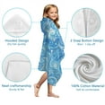 thumbnail image 7 of Blue White Tie Dye Swirl Pattern Hooded Bath Towel，50"x30" for Ages 3 To 12 Kids, Quick Dry Lightweight Soft Microfiber Hood Beach Towel Cover Up for Kids, 7 of 7