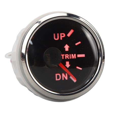 NFTIGB 52mm Boat Trim Gauge Stainless Steel DC9-32V UP DN Marine Balance Meter for Yachts Marines Black Dial with Silver Frame - 2.04 inches / 52 mm