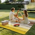 thumbnail image 4 of Yellow Brown Outdoor Rug 5x7 Ft - Reversible Patio Rug Outdoor Camping Rugs, Farmhouse Wood Grain Vintage Striped Washable Indoor Outdoor Area Rugs, Non-Slip Outdoor Carpet Runner for Deck/Porch, 4 of 8