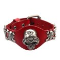 thumbnail image 1 of Pulsera del cráneo Zulema 3D Cráneo Cabeza Gótico Punk Rock PU Cuero Rojo, 1 of 3