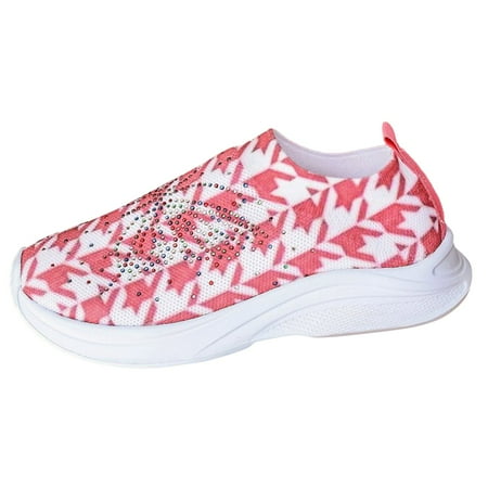 QYZEU Work Flats for Women Office Ladies Sandals Autumn Thick Sole Low Top Knitted Colorful Shoes for Women s Large Size Footwear Running Casual Sports Shoes Red 37