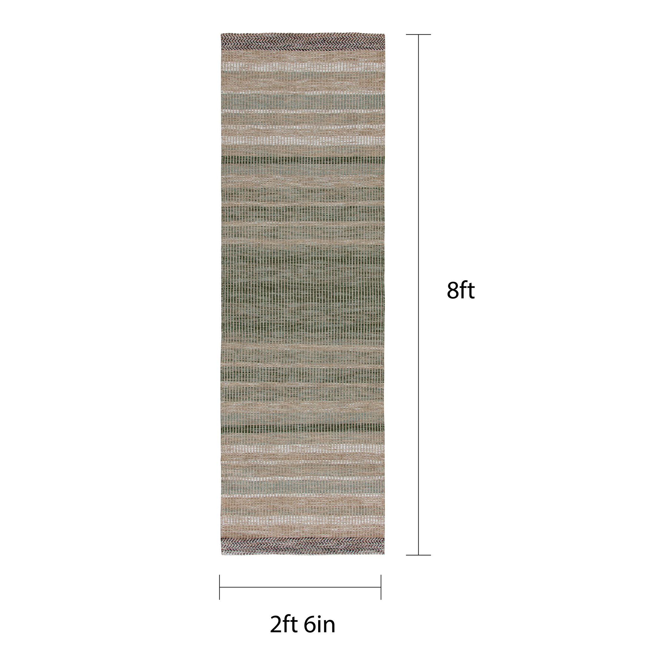 Better Homes & Gardens Green Striped Lisa Runner Rug, 2'6"x8'