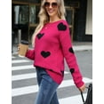 thumbnail image 3 of Heart Sweaters for Women Valentine Day Long Sleeve Crewneck Sweaters Casual Loose Cute Pullover Sweater Shermie, 3 of 6