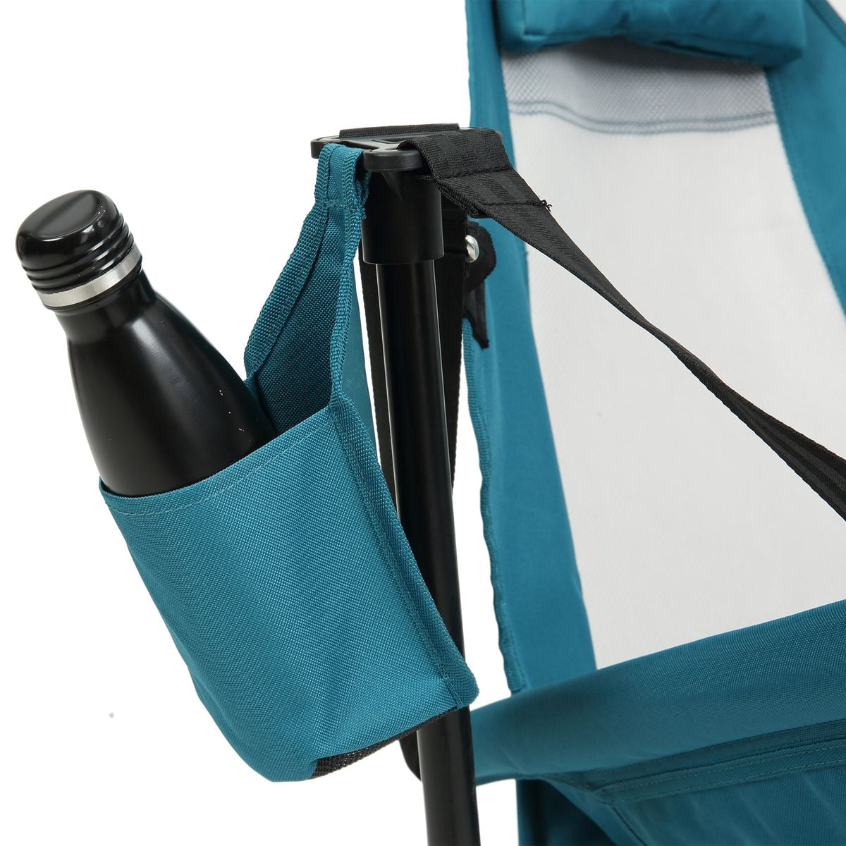 Sailvan Camping Rocking Chair 2-Pack, Folding Hammock Chair with Adjustable Back & Cup Holder for Outdoor Backyard, Blue