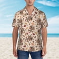 thumbnail image 2 of Honeii Cute Autumn Turkey Print Men’s Hawaiian Shirt,Classic Button-Down Short Sleeve Shirt, for Beach, Vacation, and Outdoor Activities,Large, 2 of 7