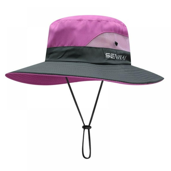 2 Pack Women's Ponytail Sun Hat UV Protection Bucket Hats Foldable Wide Brim Summer Boonie Beach Cap Fishing Hiking