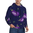thumbnail image 2 of Lsque Eggplant Pattern Casual Men's Hoodie,Hooded Sweatshirt with Kangaroo Pocket,Pullover Hoodie-4X-Large, 2 of 7