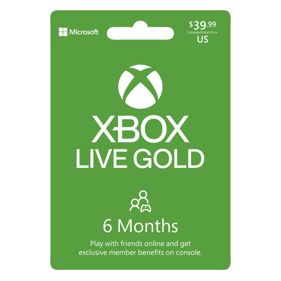Xbox Live Gold 6 Months Gift Card [Physical]