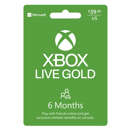 Xbox Live Gold 6 Months Gift Card [Physical]