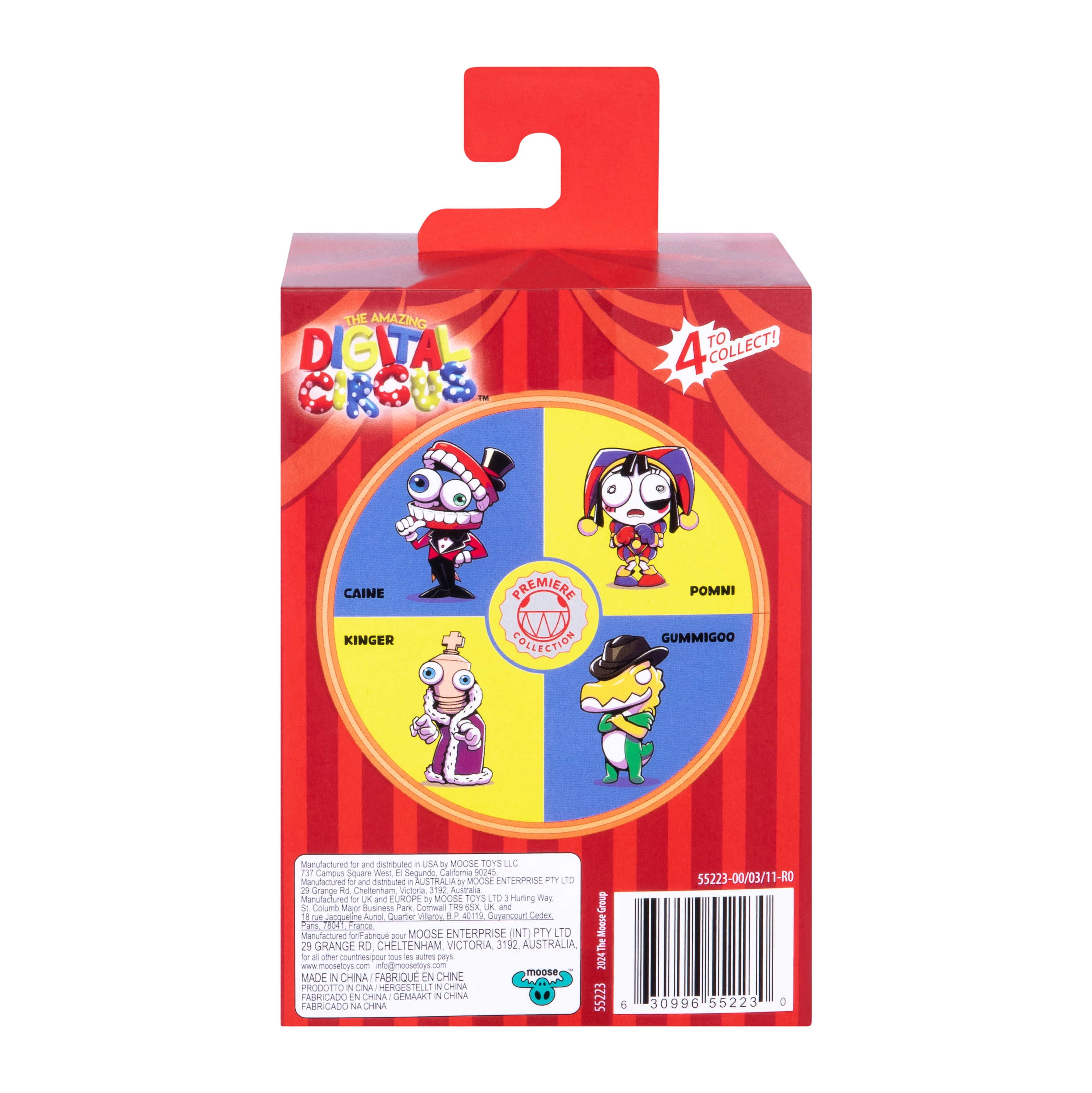 Amazing Digital Circus Caine 4" Collectible Vinyl Figure with Yapping Jaw and Collector Card, Ages 4+
