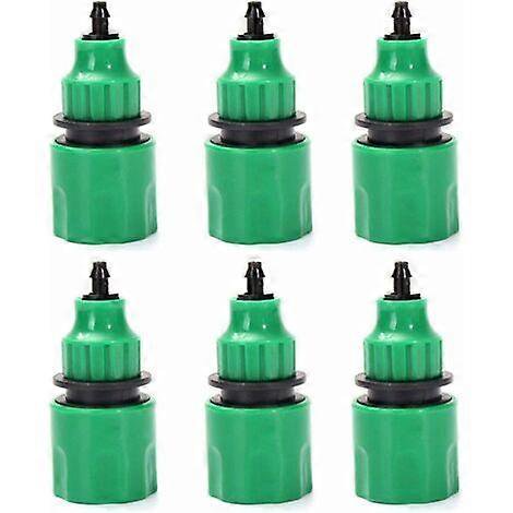 Adaptador unidireccional para manguera de jardín, conector de grifo para riego (paquete de 6)