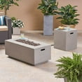 thumbnail image 2 of Alison Outdoor Rectangle Light Weight Concrete Gas Fire Pit with Tank Holder, Light Gray, 2 of 7