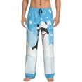 thumbnail image 2 of Picia Collie in Bathtub Mens Soft Woven Cotton Elastic Waistband Sleep Pajama Pant Lounge Sleep Pant With Pockets And Drawstring-X-Large, 2 of 9