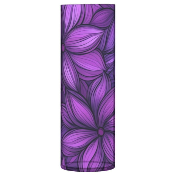 Plastic Vase 11.8 x 3.9 Inch Vase Transparent Non-Breakable Plastic Ornamental Culture Bottle Storage Jar Modern Family Wedding Decoration Large Purple Flower Pattern