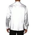 thumbnail image 3 of Lars Amadeus Men's Prom Satin Long Sleeves Button Down Slim Fit Formal Shirts, 3 of 6
