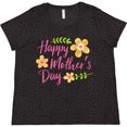 thumbnail image 3 of Inktastic Happy Mothers Day with Flowers Women's Plus Size T-Shirt, 3 of 5