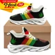 thumbnail image 1 of Zapatos planos con estampado de bandera de Jamaica para mujer, zapatillas cómodas con cordones, control flexible, 1 of 6