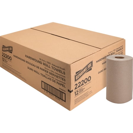 Genuine Joe - Paper Towel - Embossed Hardwound Roll Towels - 7.88" x 350' - 17.7" x 12.3" x 16.5" - Natural