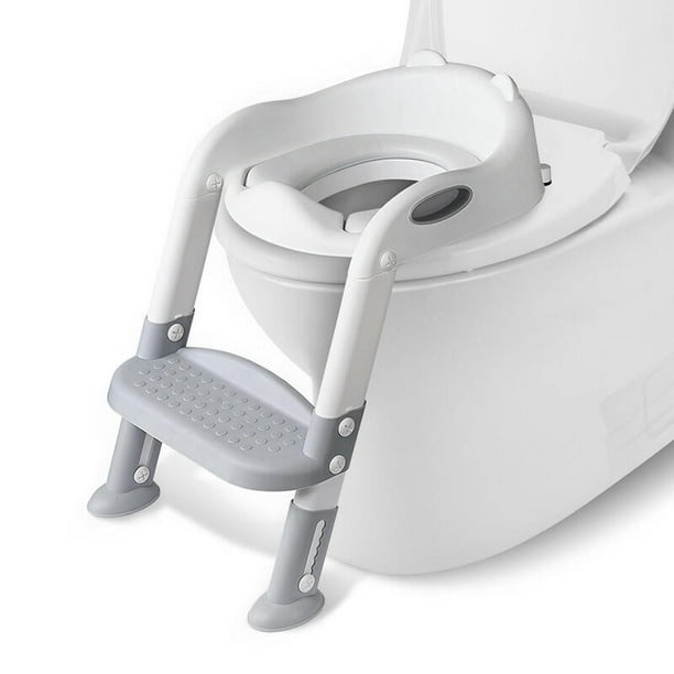 Siège de toilette échelle avec marches WC siège pot entraîneur de bébé  enfant (rose+blanc)