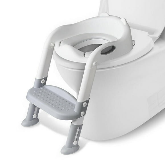 Kids Toilet Potty Training Seat with Step Stool Ladder, Handles and Splash Guard, Toddler Training Toilet Potty Chair