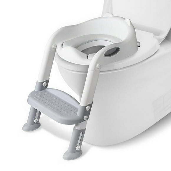 Siège d'Entraînement pour Toilettes pour Enfants avec Échelle de Tabouret, Poignées et Protection contre les Éclaboussures, Chaise de Toilette pour Tout-Petits