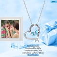thumbnail image 3 of Birthday Gifts for Mom Necklace 925 Sterling Silver Heart Butterfly Birthstone Necklace for Mom Jewelry, 3 of 7