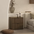 thumbnail image 2 of Clive Mid-Century Modern 22" Nightstand in Walnut and Black (2-Drawer), 2 of 9