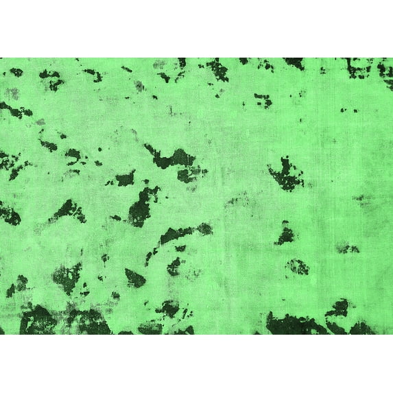 Ahgly Company Indoor Rectangle Abstract Emerald Green Modern Area Rugs, 8' x 10'