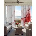 thumbnail image 4 of Marble Red Blackout Curtains, Light Blocking Print Window Curtains, Gold White Modern Gradient Ocean Wavy Ripple Thermal Insulated Window Drapes for Living Room Kitchen Cafe 2 Panels, 84"W x 63"L, 4 of 9