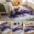 thumbnail image 6 of Purple Black Geometric Round Rug 4ft Washable Circle Entryway Rugs Non Slip Modern Abstract Crystals Artwork Area Rug Indoor Floor Carpet for Bedroom Kitchen Living Room Home Office Dining Room, 6 of 7
