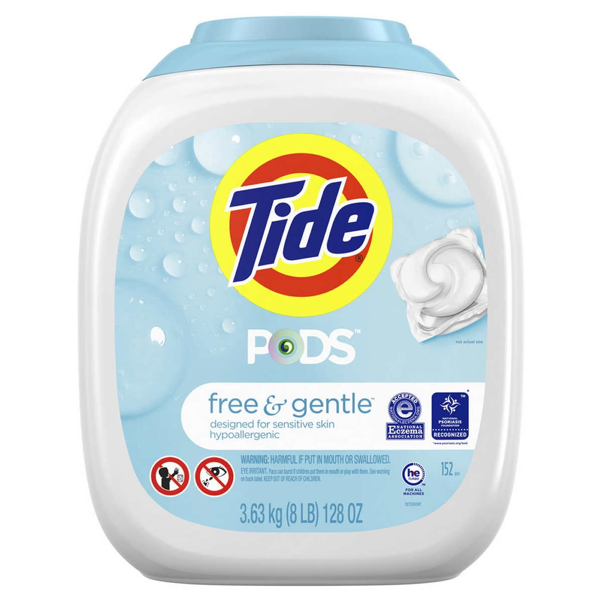 Tide Pods HE Laundry Detergent Pods Free and Gentle 152 Count
