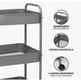 thumbnail image 2 of Carrito Organizador De Metal Transportador Metálico Ruedas Modelo Blanco, 2 of 4