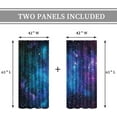 thumbnail image 5 of Kids Galaxy Outer Space Nebula Curtains 42W x 63L Inch Rod Pocket Blue Universe Planets Boys Girls Constellation Fantasy Starry Stars Trippy Bedroom Living Room Window Drapes Fabric 2 Panels, 5 of 6