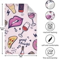 thumbnail image 4 of Coffee Wine Pattern Tea Towels Set of 1 Funny Pizza Lip Kitchen Dish Cloth with Hanging Loop, 18"x28"Lint-Free Absorbent Towel for Kitchen Drying Wiping and Cleaning, 4 of 6