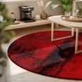 thumbnail image 3 of Round Area Rugs 3.3Ft, Red Non-Slip Washable Circle Rugs Carpet, Retro Oil Painting Modern Abstract Art Aesthetics Indoor Outdoor Rug Floor Mats Throw Runner for Bedroom Living Room Bathroom, 3 of 8
