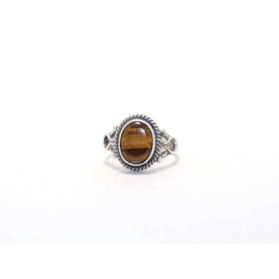 Heaven Crafts 925 Sterling Silver Designer Tiger Eye Ring Yellow Stone Promise Ring Dainty Minimalist Jewelry Gift Ideas