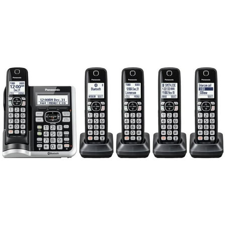 Panasonic Link2Cell Bluetooth® Cordless Phone with Answering Machine - 5 Handsets