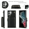 thumbnail image 3 of Crossbody Wallet Case for Samsung S23 Ultra, RFID Blocking PU Leather Zipper Handbag Purse Flip Cover, Kickstand Case with Card Slots Holder Wrist Strap Lanyard for Samsung Galaxy S23 Ultra, Black, 3 of 12