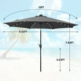 thumbnail image 2 of Autlaycil 10ft Gray Patio Umbrellas 32 Solar LED Lights Outdoor Market Umbrella with Tilt Crank, Solar Umnrella, 2 of 6