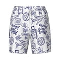 thumbnail image 4 of Lsque Mens Swim Trunks World Travel2 Pattern - Bathing Suit Compression Liner - Beach Swim Shorts Swimwear - (S-3XL) - Stretch Quick Dry -3X-Large, 4 of 9