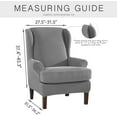 thumbnail image 3 of Subrtex 2-Pieces Spandex Elastic Arm Wingback Cover Waffle Fabric Back Furniture Protector Stretch Sofa Slipcovers for Living Room（Wing Chair，Light Gray）, 3 of 6