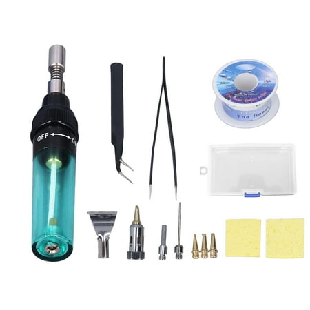 

Spptty Portable Gas Soldering Iron Kit Adjustable Temperature Cordless Butane Solder Set 8ML Mini Soldering Iron Set Cordless Soldering Iron