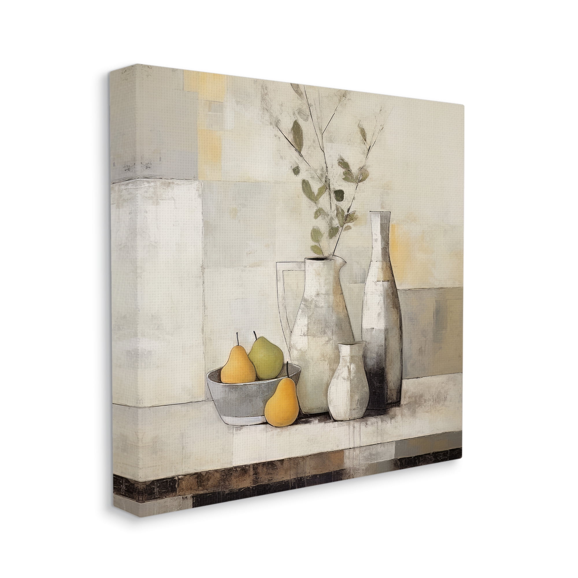 Stupell Industries Country Pear Still Life Botanical & Floral Painting Gallery Wrapped Canvas Art Print Wall Art, 17 x 17