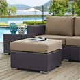 thumbnail image 2 of Modway Convene Square Fabric and Rattan Patio Ottoman in Espresso/Mocha, 2 of 3