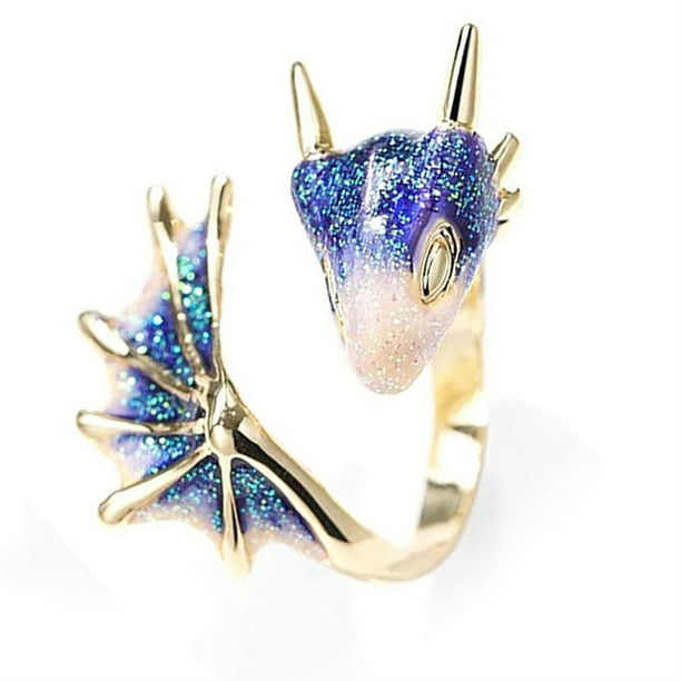 Anillo abierto Qarigey Vintage para novia boda aniversario banquete nudillo moda joyería personalizado Azul AP010546-02B